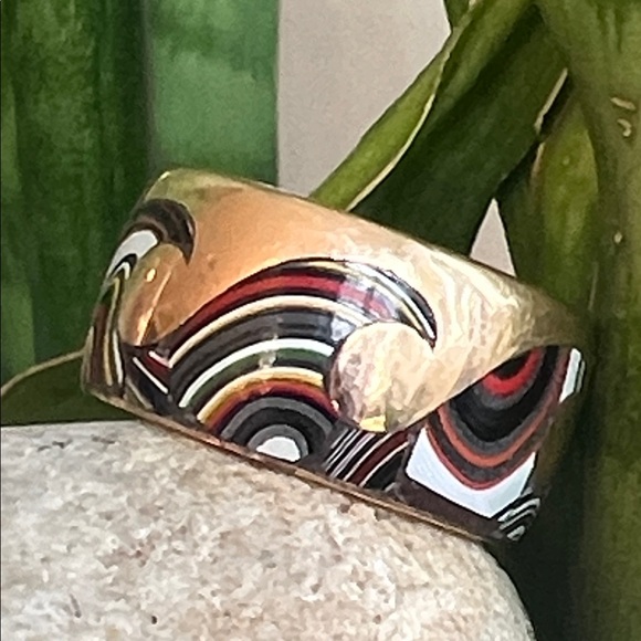 Marla Aaron Fordite 18k gold Ring - Picture 10 of 12
